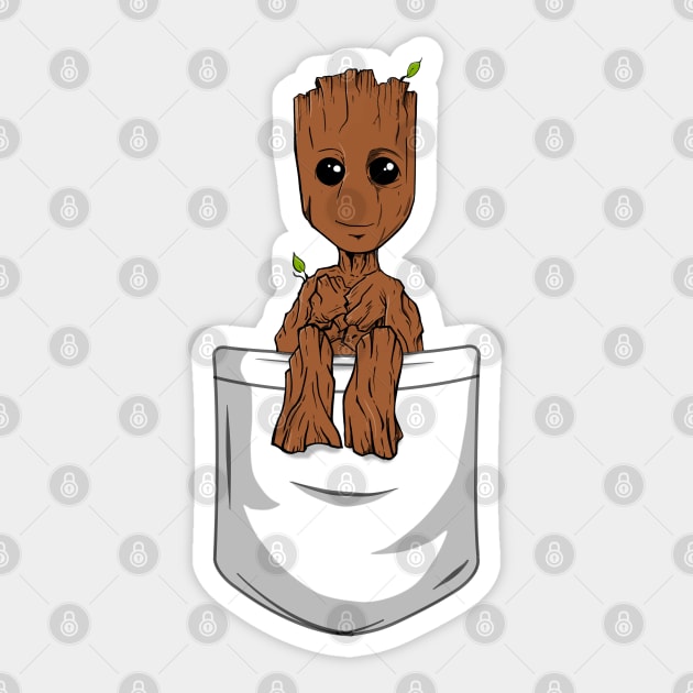 A Pocket Groot Sticker by Geekasms